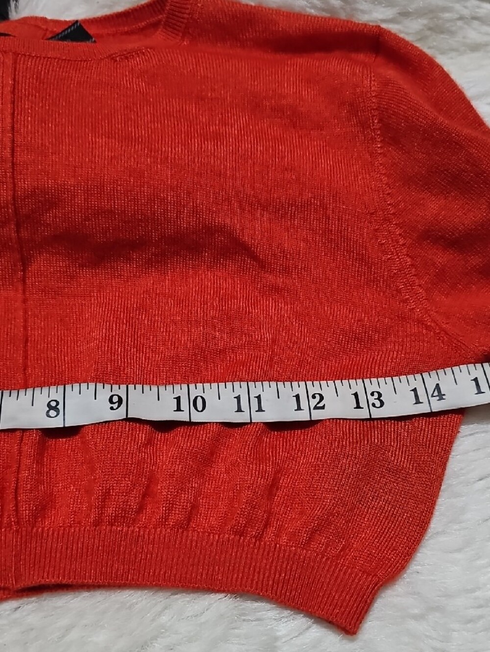 Cropped Crewneck Sweater in Bright Orange - Picture 7 of 7